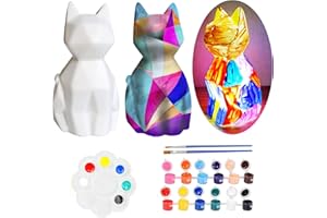 T-Antrix Paint Your Own Cat Lamp Kit- Painting kit for Kids 6-12, DIY Cat Crafts Night Light for Girls Boys Ages 3+ Arts and Crafts Supplies for Kids Ages 8-12