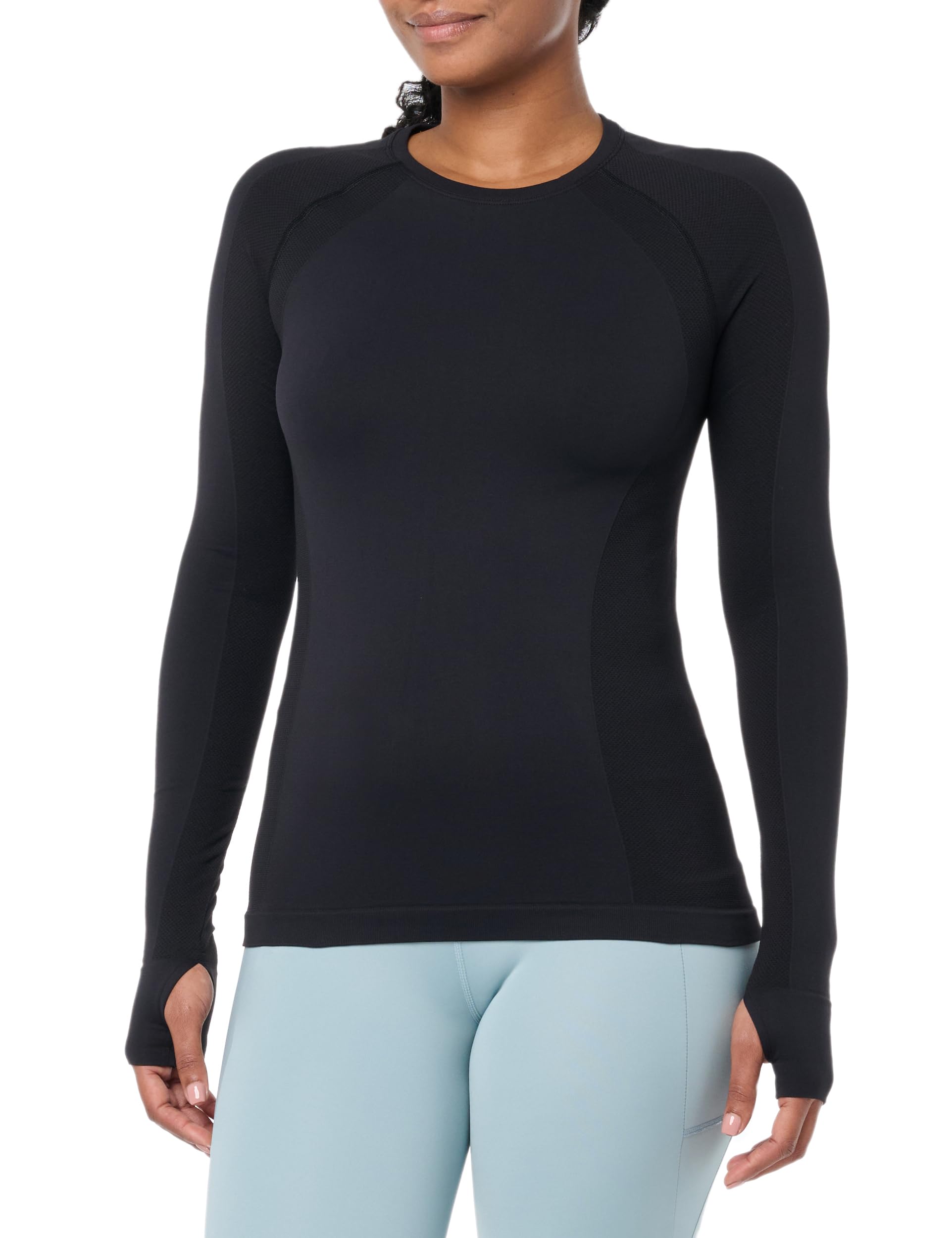 Sweaty Betty Women’s Athlete Seamless Crewneck Long Sleeve Workout Top Black