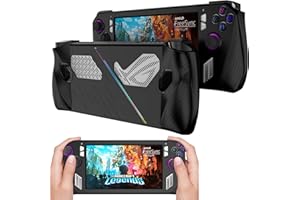 NINKI Silicone Case Compatible ROG Ally Game Console Protector,Flexible Shockproof Anti-Scratch Drop-Proof Non-Slip Full Protective Case for ASUS ROG Ally Gaming Handheld Cover Case Accessories,Black