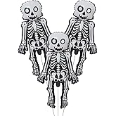 SHILUNIDP Skeleton Man Balloon Halloween Balloons Skeleton Man Foil Balloons for Skull Themed Party Birthday Party Supplies Decorations Halloween Party Decorations Ballons Party Sets-3PCS
