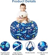 Decalsweet Kids Bean Bag Chair Cover Large Underwater Theme (No Filling) view 4