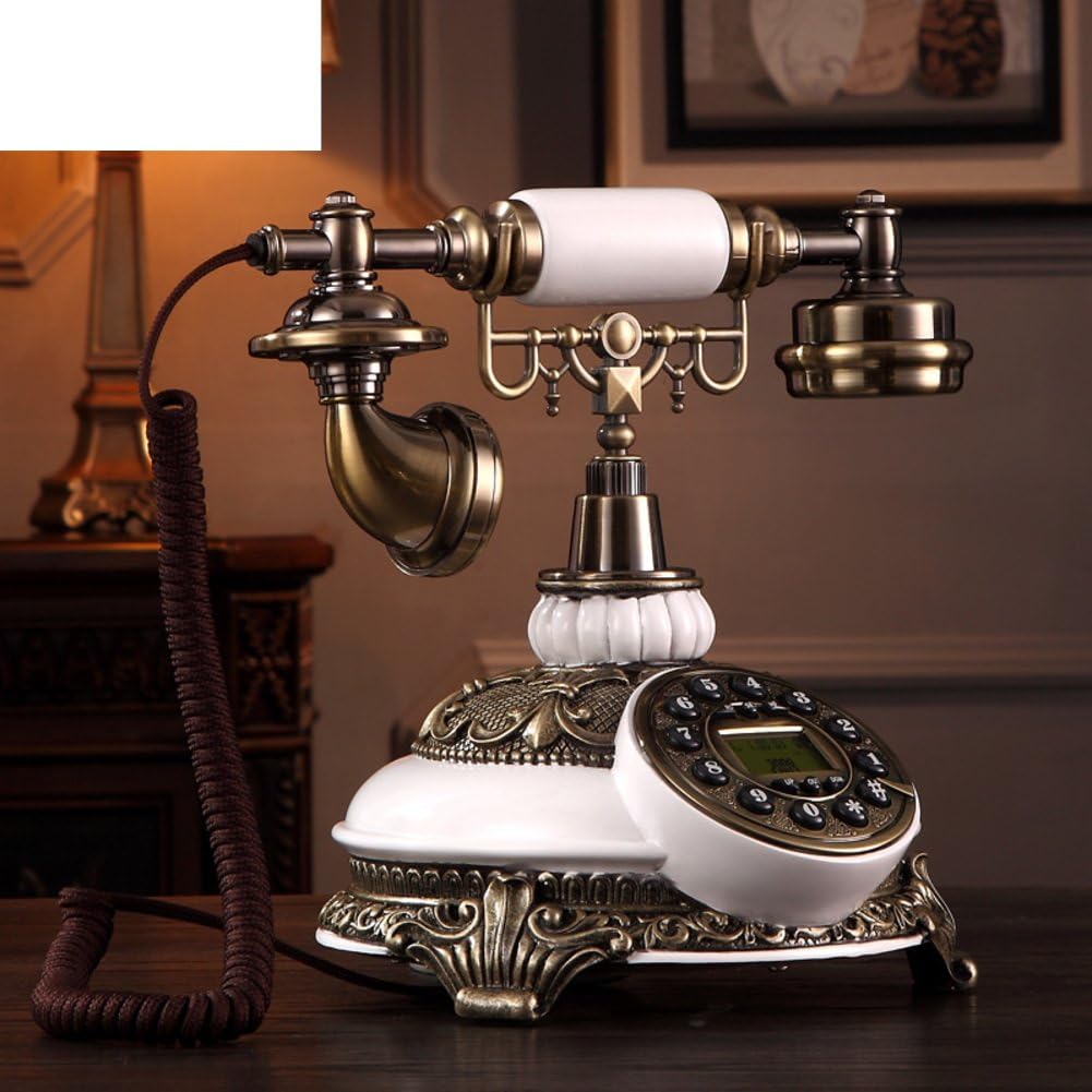 TELEPHNY Antique European landline Telephone,Retro Creative Vintage Classic Desk Phone with Push Button Technology Home -A 2526cm