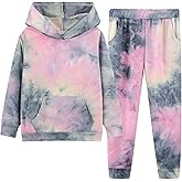 Frogwill Girls Tie Dye Pullover Hoodies Sweatshirt Sweatpant Tracksuit Sweatsuits Set 2-12Y
