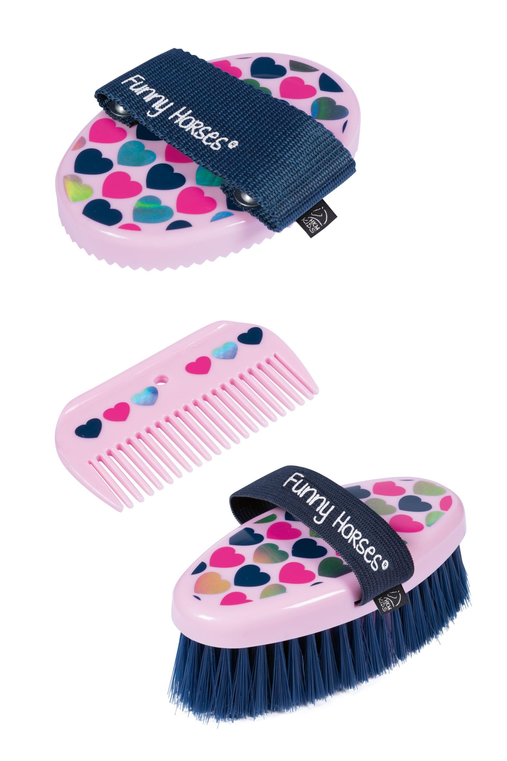 HKM Funny Horses Hearts Cleaning Set Pink One Size