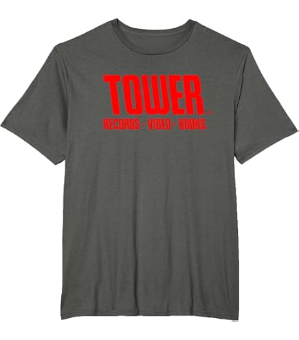 Amazon.com: Tower Records Tshirt - Defunct Record Store Logo - 100
