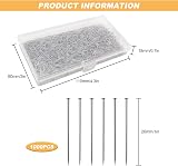 SenZee Sewing Pins 1000 Pcs Stainless Steel 1in Dressmaking Straight Head view 2