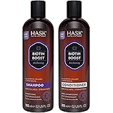 HASK Biotin Boost Thickening Shampoo + Conditioner Set | Adds Fullness, Strengthens, Volumizes, Sulfate-Free, Paraben-Free, Gluten-Free, Color Safe | 12oz each