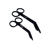 Set of 2 Heavy Duty Nurse Doctor Medical Lister Bandage Scissors Shears (A2ZSCILAB) (All Black 4.5" + 3.5")