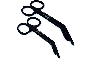 A2Z SCILAB Set of 2 Heavy Duty Nurse Doctor Medical Lister Bandage Scissors Shears (A2ZSCILAB) (All Black 4.5" + 3.5")