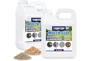 YOBTOP Mulch Glue 1 Gallon Rock Glue - Professional Strength Gravel Binder for Rocks Pea Gravel Pine Straw | Non-Toxic Fast-Drying Weather-Resistant for Patios Walkways Driveways Garden Borders