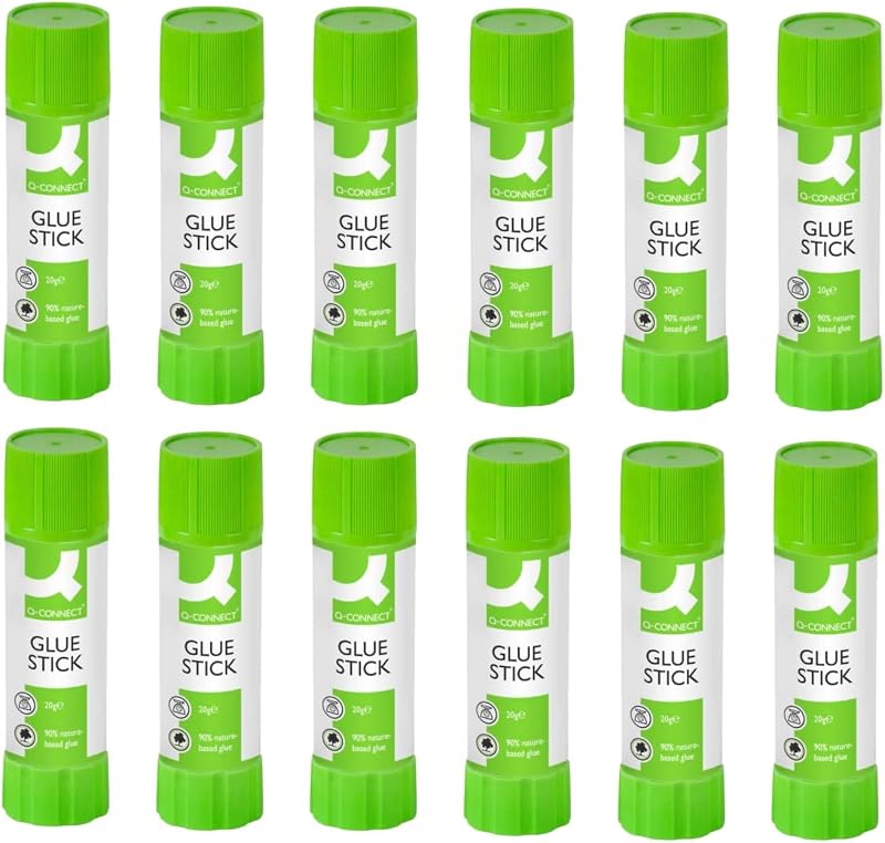 Q-Connect Glue Stick 20g Pack of 12 KF10505Q Classroom Adhesive