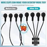 Vinabo 10x Black Nylon Cable Holder Clips Self Adhesive Cord Wire Organiser view 5