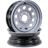 LIBRA 15X5 Trailer Wheel 5 Lug on 5" Bolt Pattern Silver Mod, Set 2-17006 | 5x5" Trailer Rim