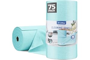 Slow Slog Reusable Microfiber Towels Roll, 75 Pack Microfiber Cleaning Cloth, Cleaning Rags, Tear Away Microfiber Towels for 