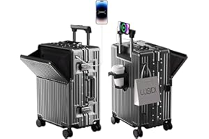 AIWEINY Zipperless Luggage, 22x14x9 Aviation Certified, Polycarbonate Aluminum Hardshell, Expandable Carry-On Luggage with Spinner Wheels, Hardshell Luggage, 20 Inch Cabin