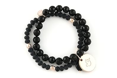 Lizas Armband Schmuckarmband facettierte Steine mit rose Anhänger 'Hope' Hoffnung