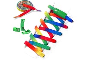 No Tie Elastic Shoe Laces - Flat Stretch Shoelaces for Sneakers, Easy Installation, Great for Adults, Kids, Elderly