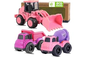 vusum Toddler Toys for 1 Year Old Girl Gifts,Kids Toys for Age 2-4,Dump Truck Cement Mixer Excavator Toy Cars Set, BPA Free,Phthalates Free,PVC,Toddler Girl Toys for 1 2 3 Year Old Birthday