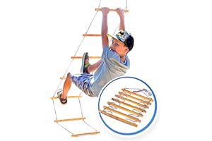 GOODEVAS Kids Climbing Rope Ladder - Playground сlimbing Wooden Ladder for Boys and Girls 3-9 y.o