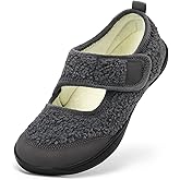 Rihero Womens Slippers Wide Width Diabetic Shoes Edema House Barefoot Walking Shoes Adjustable Indoor Outdoor Slippers