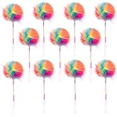 12 Pack Rainbow Pompom Gel Pen with Rainbow Ink