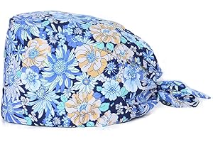 Kousenpu Adjustable Working Cap,Elastic Tie-Back Scrub Cap, Unisex, One Size Multiple Color