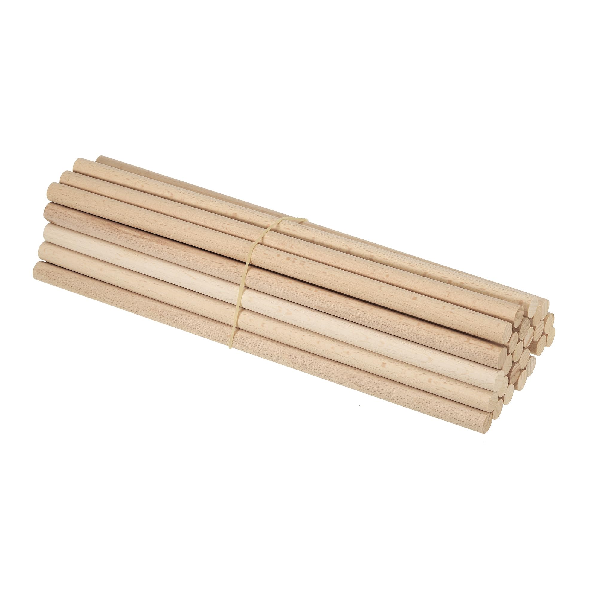 PATIKIL 1/2 x 12 Inch Dowel Rods Wood Sticks, 25 Pcs Unfinished Wooden Dowel Rods Round Dowels Hardwood Sticks for DIY Crafts and Home Decor