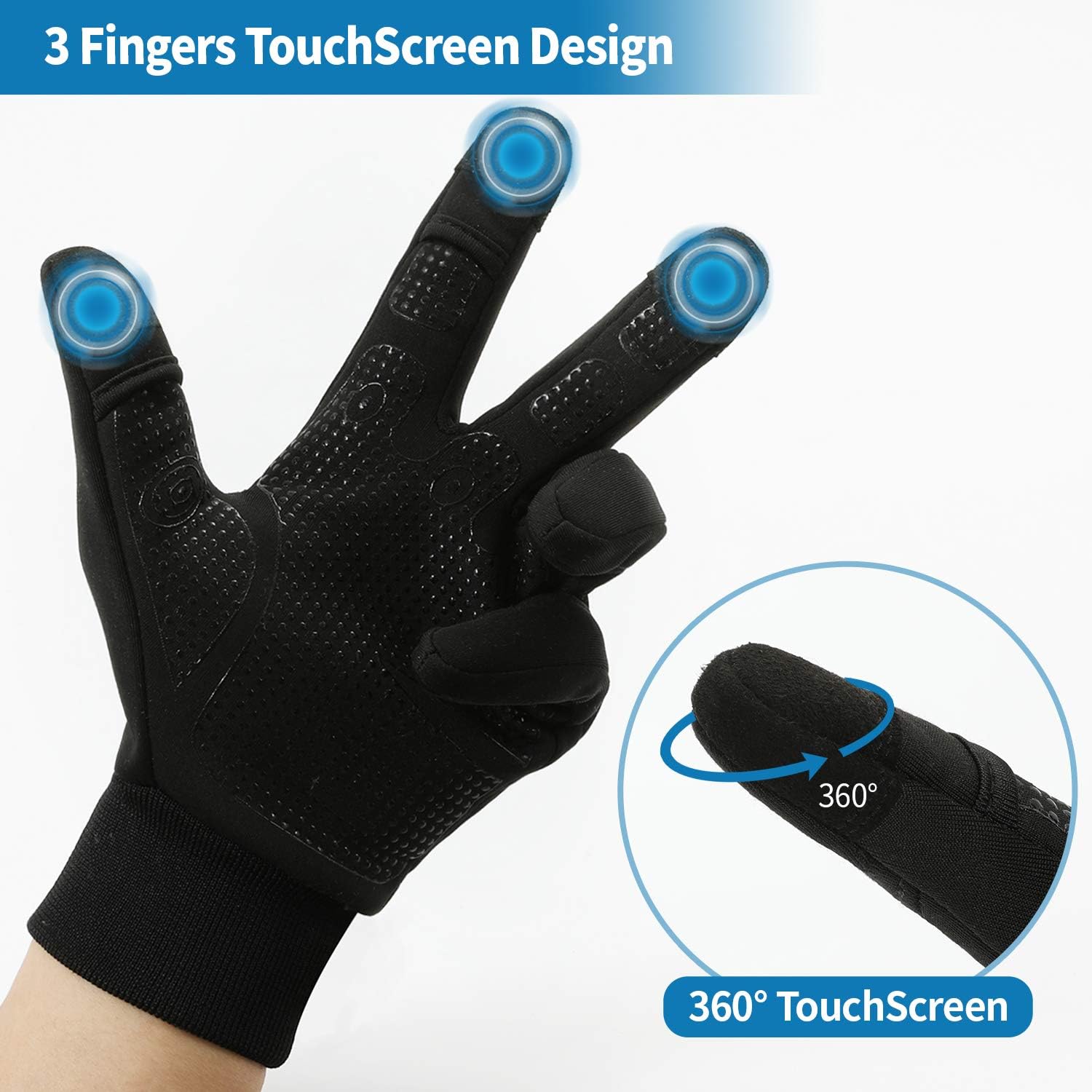 MOCOCITO Running & Cycling Gloves - Thermal & Windproof Winter Gloves for Men & Women, Touch Screen, Anti-slip - Image 3