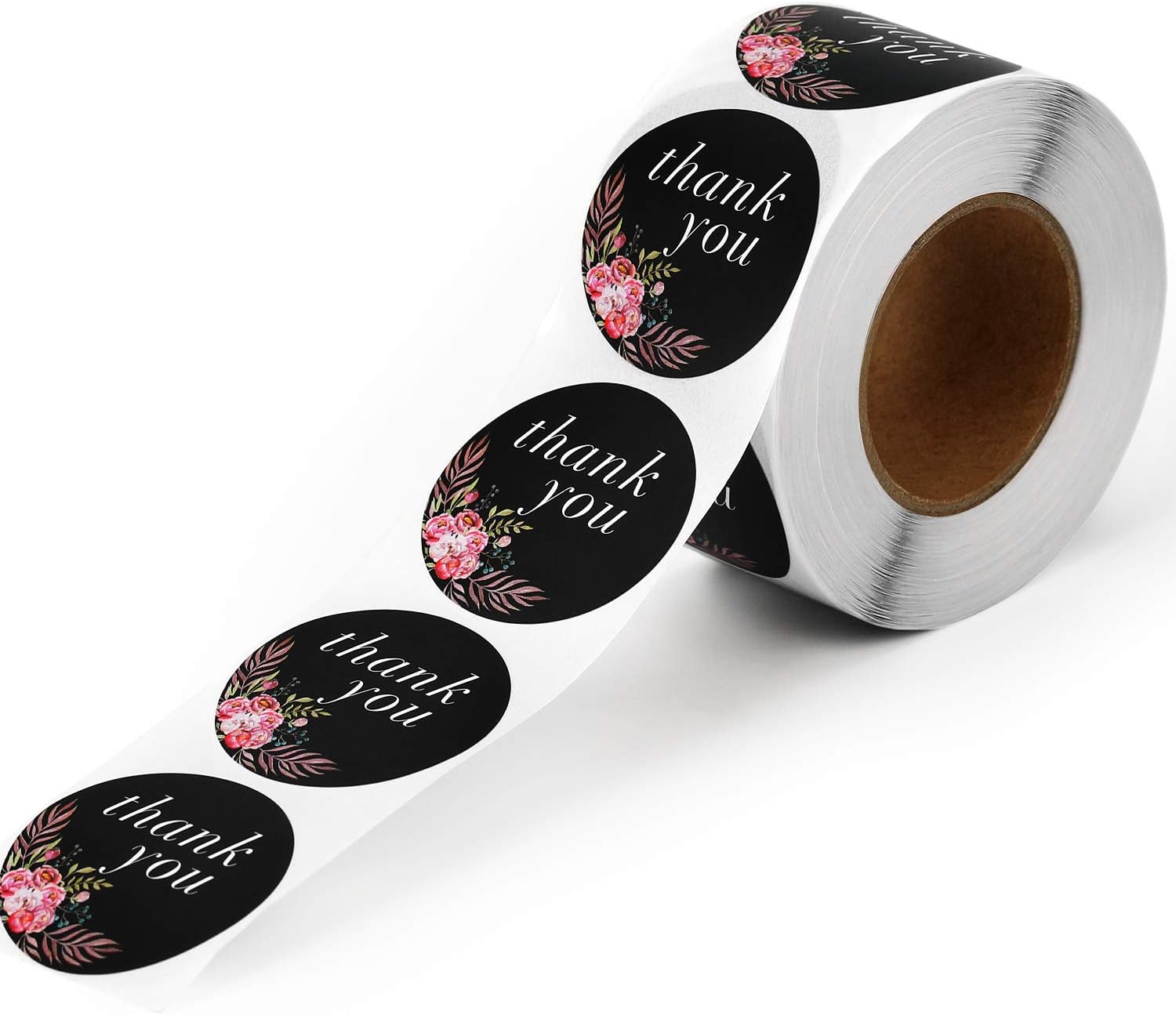 Methdic Thank You Stickers Labels Roll for Business Favors Birthday Gift Bags Baby Shower Wedding 500 Labels 1 Roll 1.5'' Waterproof (Thankyou-C) : Office Products