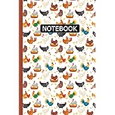 Chicken Notebook: Chicken Lovers Blank Lined Journal Notebook for Men Women Girls and Kids Gifts