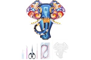 Uniquilling Quilling Kit, Paper Quilling Kits, 16 * 20-in Elephant Paper Filigree Kits with Quilling Tools& Using Manual, DIY Quilling Artwork Modern Wall Art for Living Room