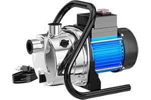 PANRANO 1.6HP Portable Water Transfer Pump 1200GPH Shallow Well Pump Garden Booster Pumps for Draining Irrigation Lawn Farm Water Removal