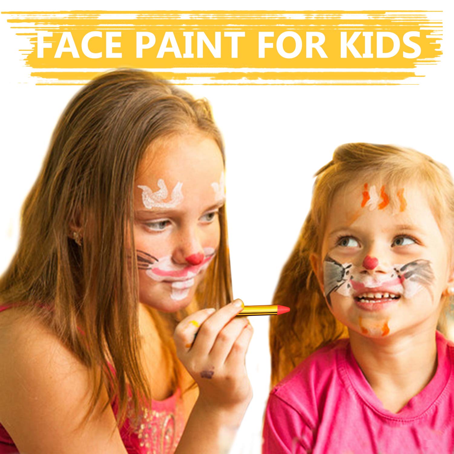 Face Painting Kits for Kids, Panvox 28 Colors Crayons Body Paint Face Paint Kit for Kids Professional Makeup Kit with No Toxic for Halloween