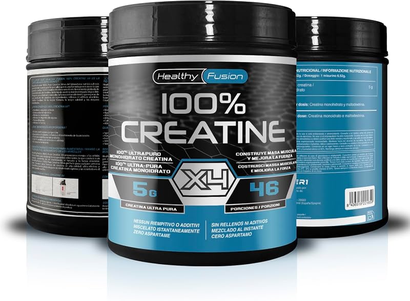 Creatina Monoidrata | Creatina Pura microfiltrata | Favorisce la crescita muscolare e migliora la resistenza fisica | Elevata solubilità | Formato in polvere, Gusto Neutro 300gr
