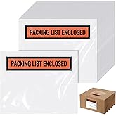 1000 Pcs Packing Slip Envelope Pouches Clear Self Adhesive Shipping Label Sleeves Waterproof Packing List Envelopes Pockets Top Loading Shipping Pouches Enclosed Bags (Orange,4.5"x 5.5")