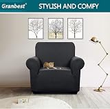 Granbest Premium Water-Repellent 1 Seater Armchair Slipcover Black view 2