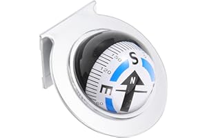 Milisten Car Compass Ball High Precision Dashboard Compass for Vehicle Navigation Easy to Install and Adjust for Outdoor Activities and Road Trips Compatible with Cars and Boats