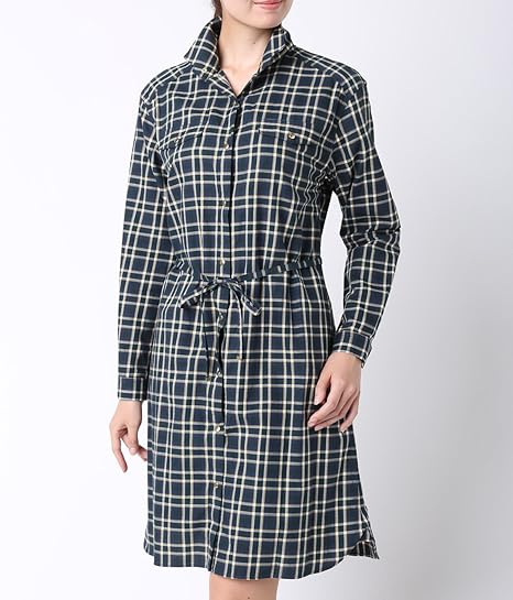 Amazon ニューヨーカー Newyorker マドラスチェック シャツワンピース 65ボトルグリーン 9号 ワンピース チュニック 通販