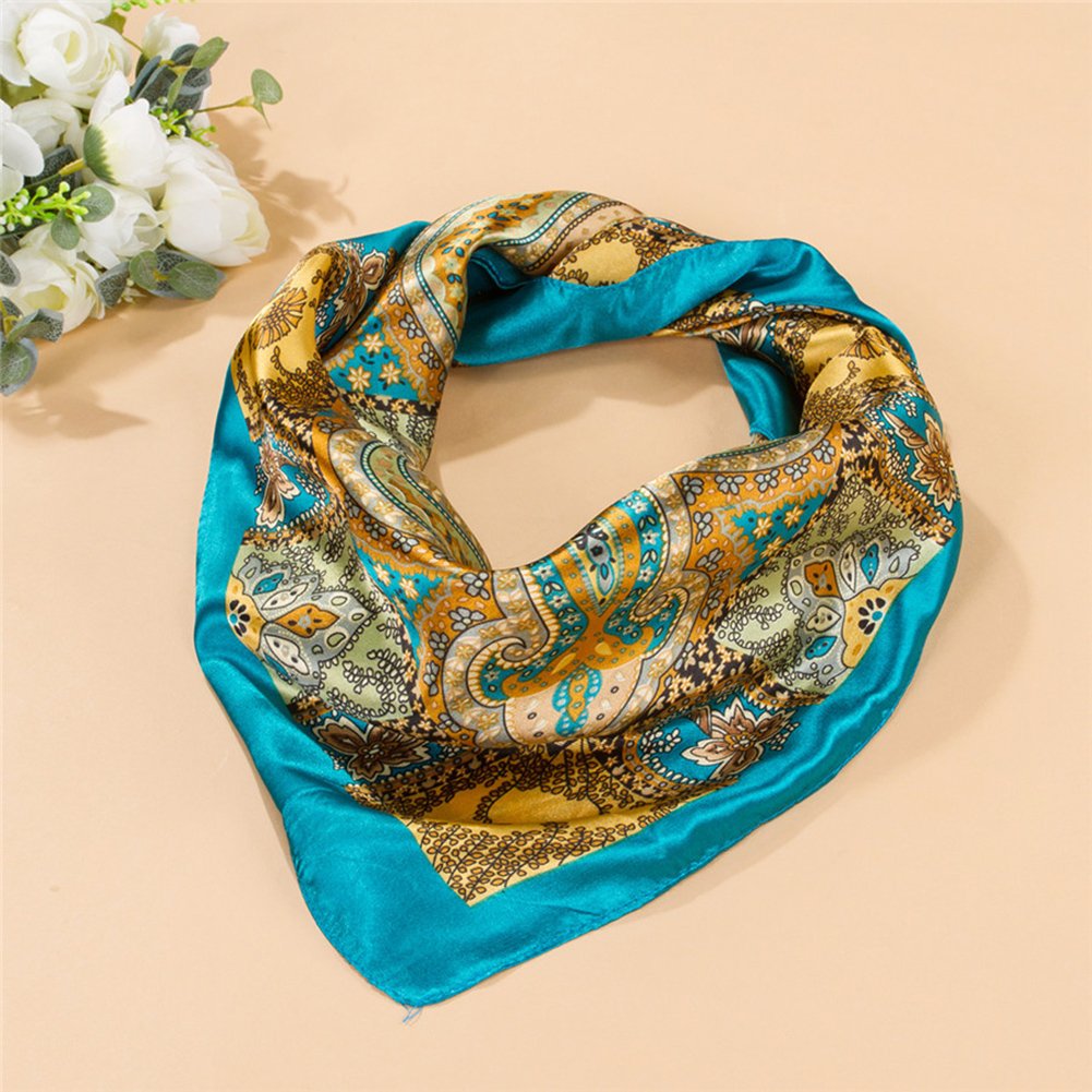 Vinmax Classical Pattern Large Square women girl Scarf Silk Scarves Elegant Scarves (Blue)