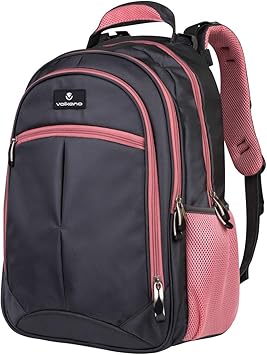 gray pink backpack