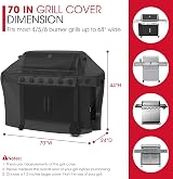 Unicook 178cm Barbecue Cover Waterproof UV Resistant Fits Weber Char Broil view 2