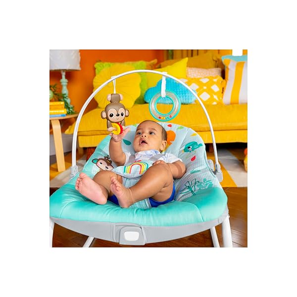 BRIGHT STARTS WILD VIBES INFANT TO TODDLER ROCKER WITH VIBRATIONS, UNISEX, NEWBORN +