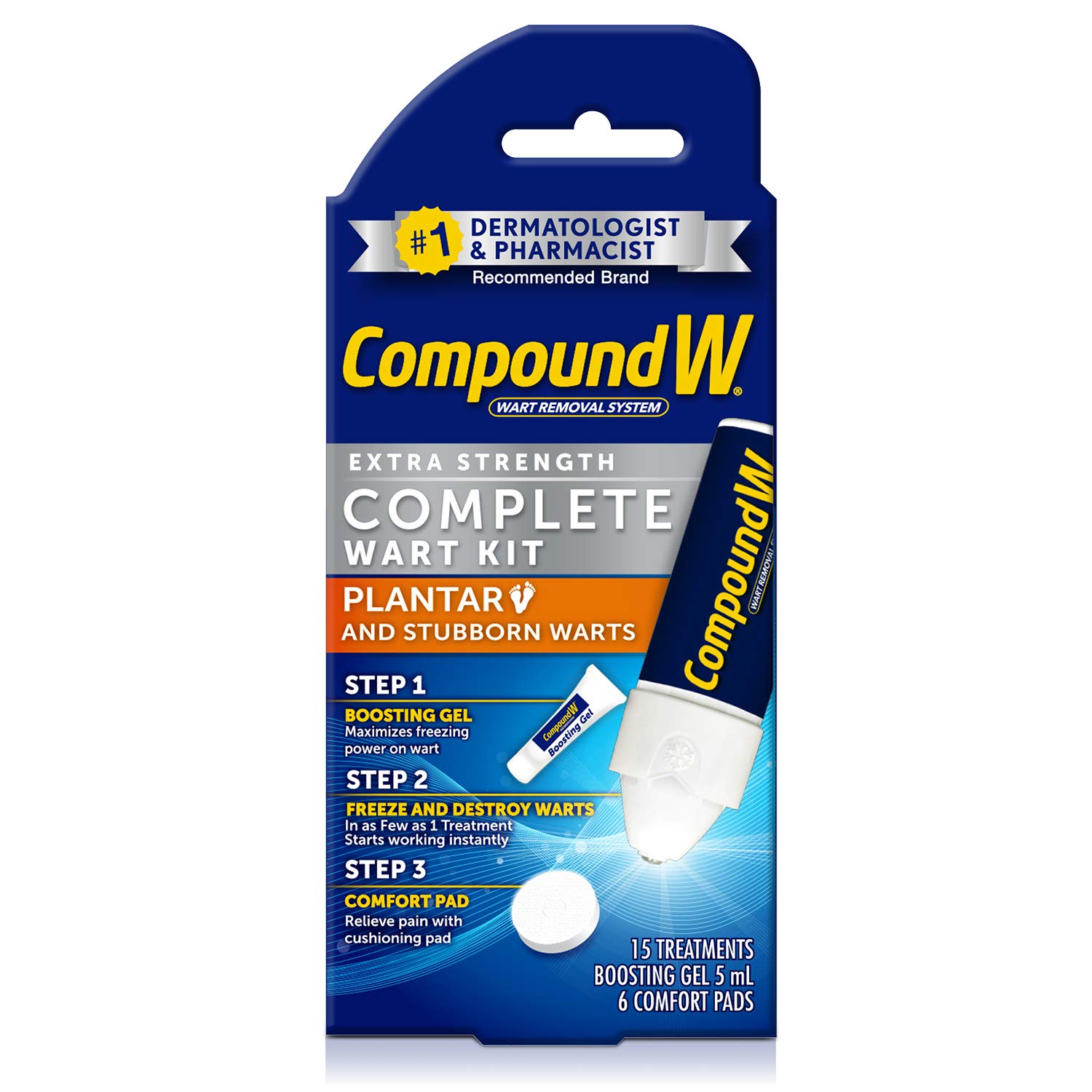 Compound W Complete Wart Kit, Plantar and Stubborn Warts, 15 Treatments