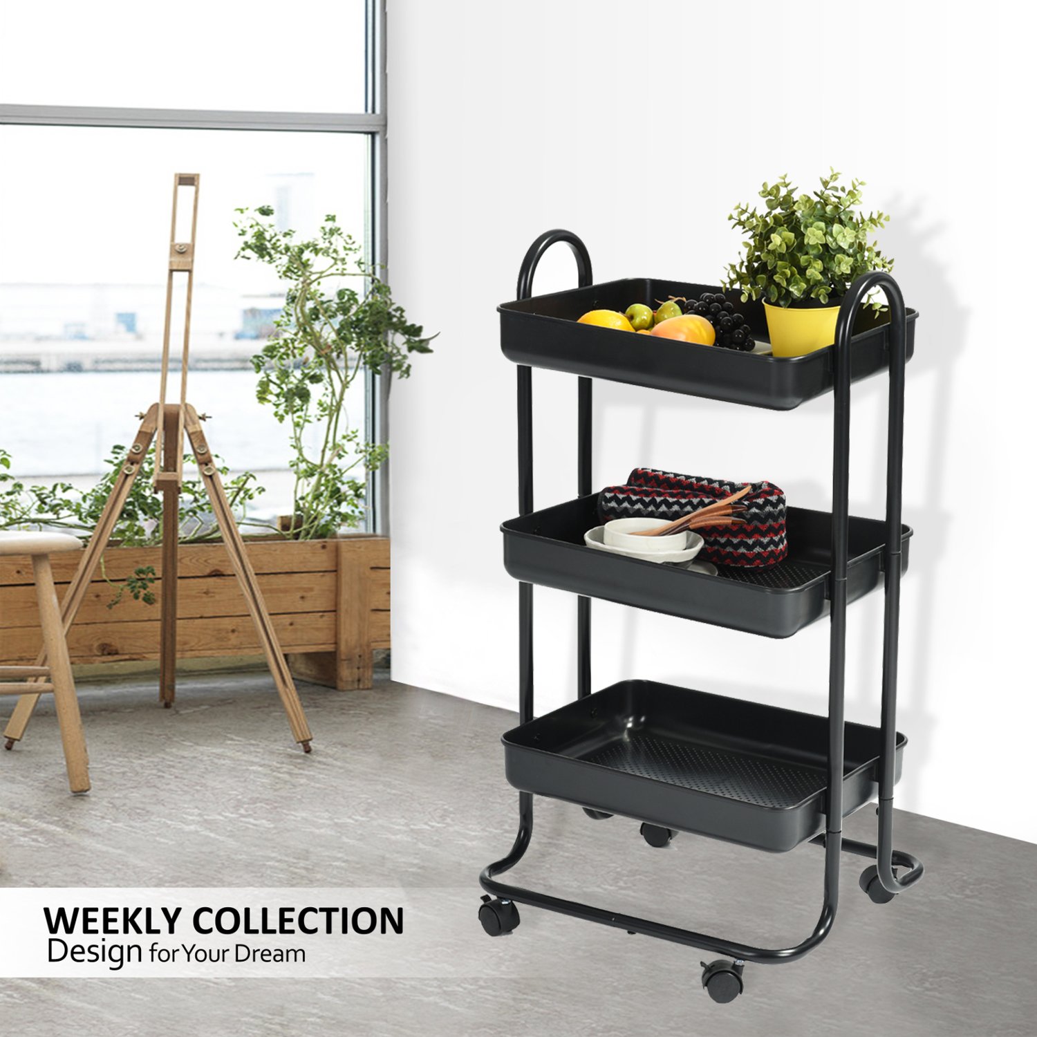 Best Rolling Kitchen Carts With Wheels 8 Inch Wide