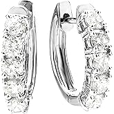 Houston Diamond District 1 to 6 Carat Classic LAB GROWN Diamond Huggie Hoop Earrings for Women Ultra Premium Collection (D-E Color, VS1-VS2 Clarity)