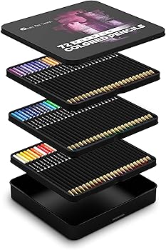 Castle Art Supplies 72 Colored Pencils Set for Coloring Books