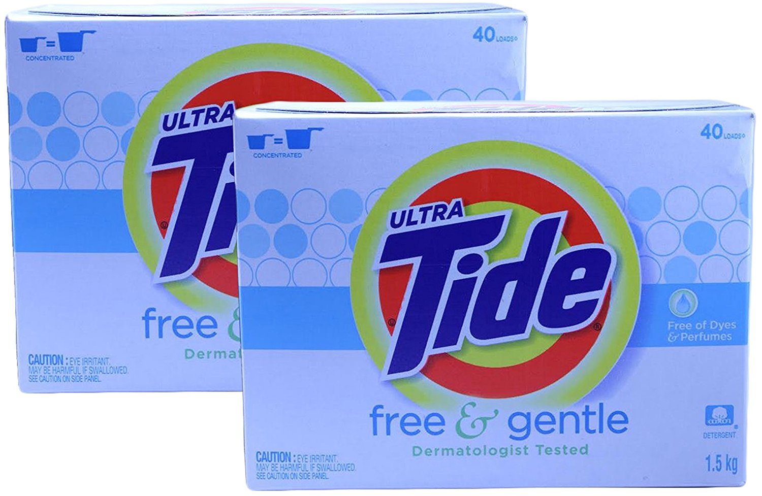 Tide Free & Gentle Powder Laundry Detergent, Unscented, 1.5