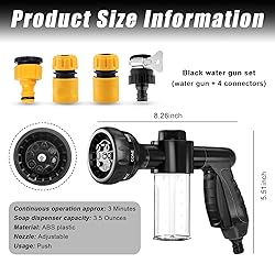 Wevdn Car Wash Nozzle, High Pressure 8 Adjustable