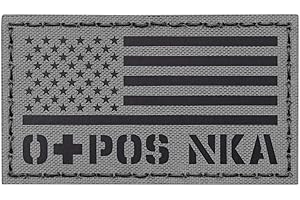 TACTICAL FREAKY IR USA Flag OPOS O+ Blood Type Wolf Gray Grey NKA NKDA Infrared Tactical Morale Fastener Patch