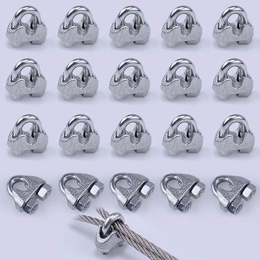 Wire Rope Clamp, Wire Rope Clip, Wire Cable Clamps 1/8 inch Zinc Plated